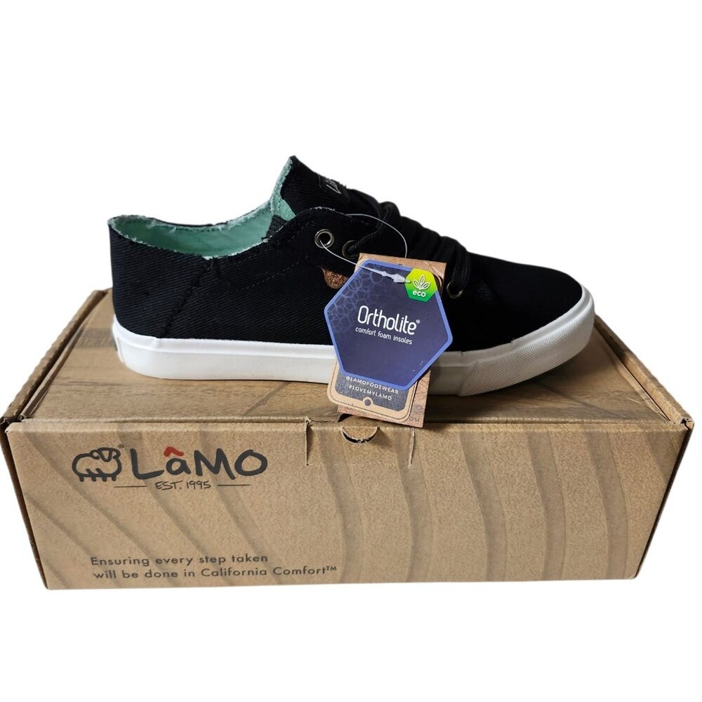Lamo Vita II Women’s Size 8 Black Canvas Walking Sneakers OrthoLite Insole NWT‎
